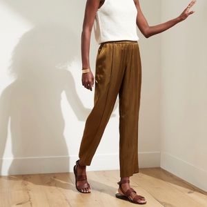 Banana republic satin trousers - dry mustard/olive color